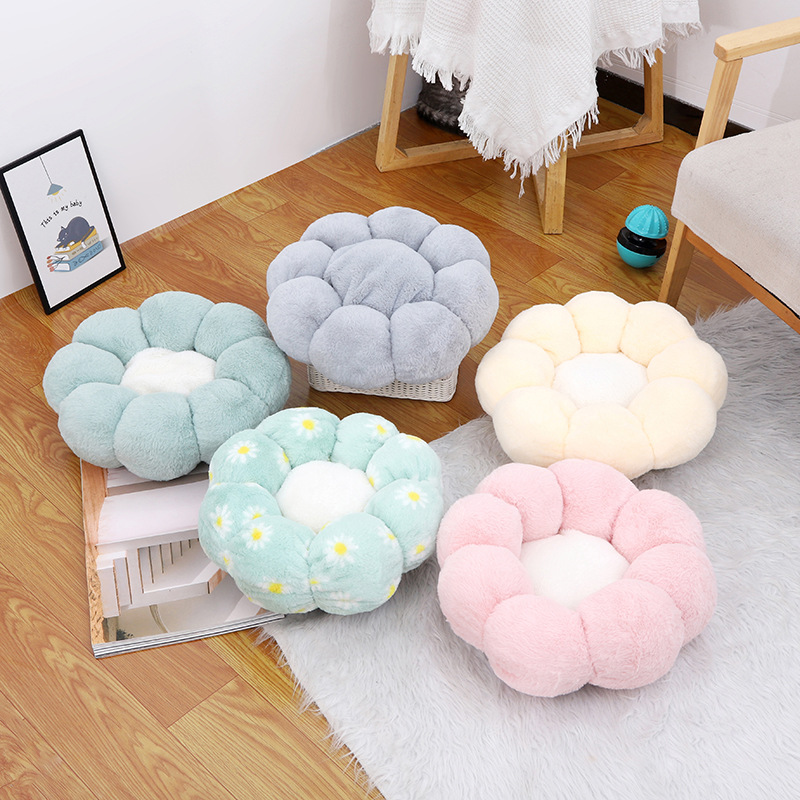 Rabbit down flower pet kennel cat sleeping warm nest non-slip dog sleeping mat winter plush litter