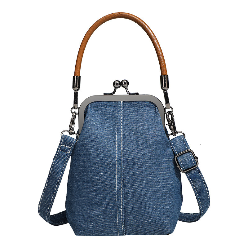 Bag 2025 Autumn And Winter New Clip Denim Cloth Mobile Phone Crossbody Artistic Handbag Versatile Handmade Women's Bag