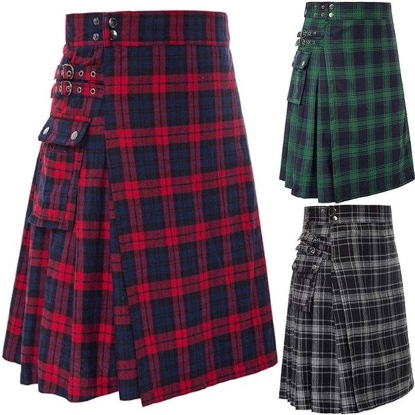 Mens Short Skirt Traditional Highland Tartan Practical Kilt 250110