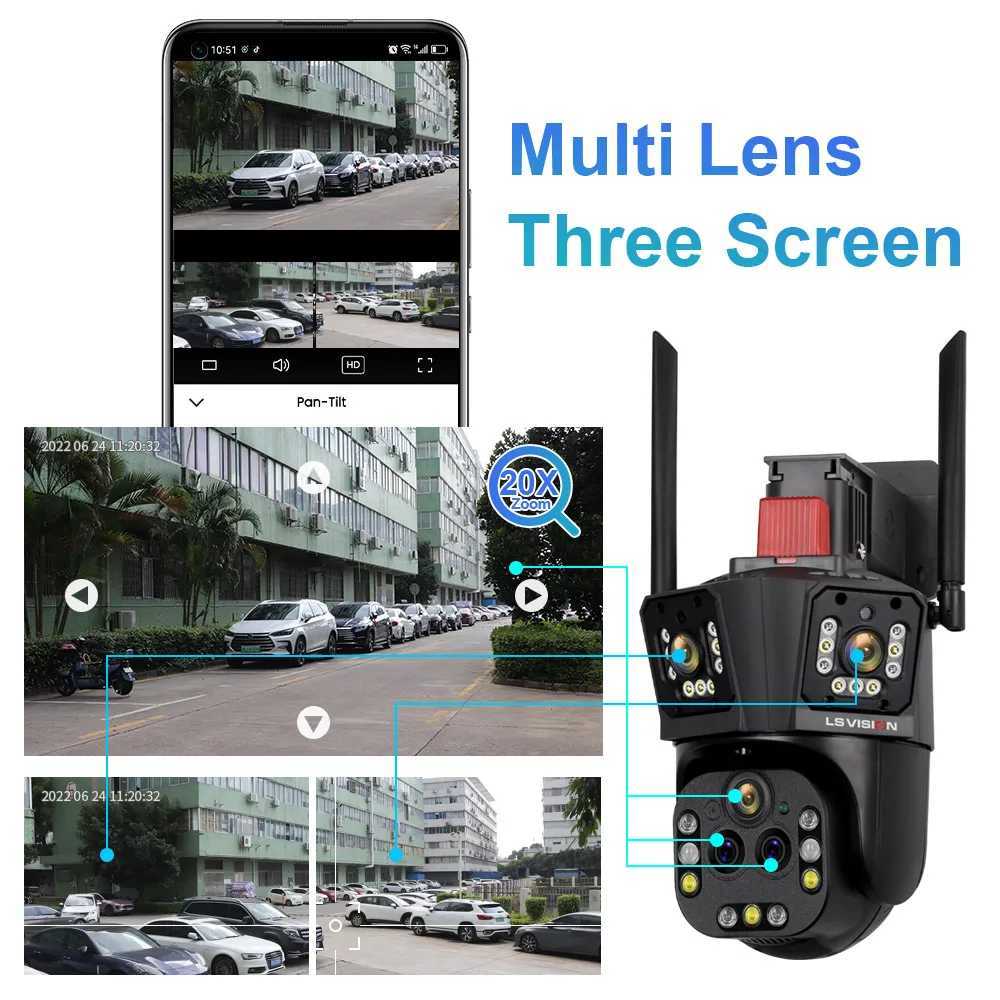 LS VISION 10K 20MP WiFi IP Camera Five Lens 20X Zoom Outdoor 360 Surveillance Security Camera Smart Home AI Tracking CCTV Camera X250110