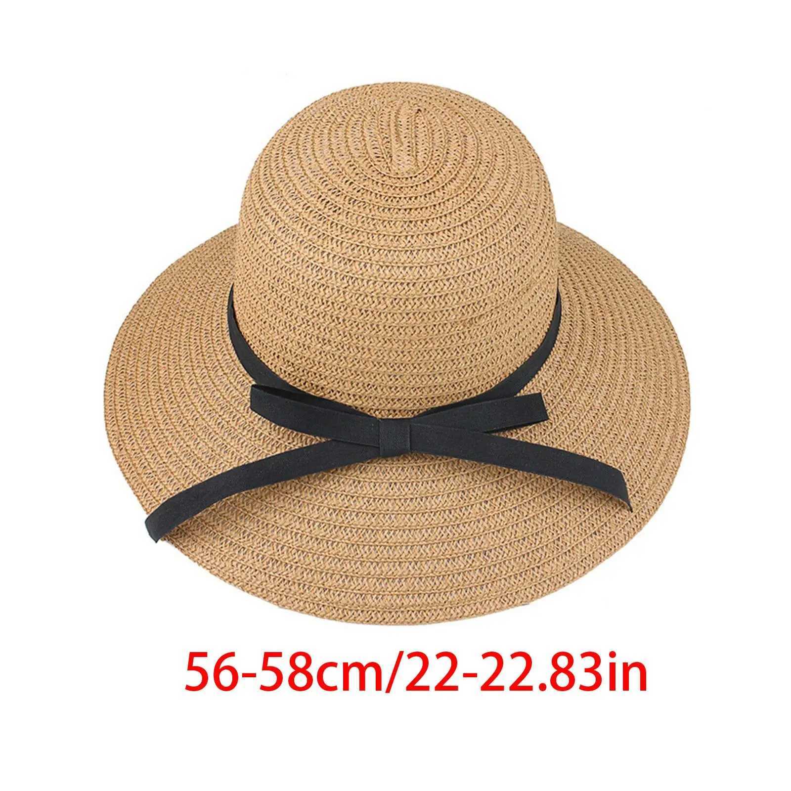 The paradigm of woven straw hat text in spring and summer beach wide bow sun hat noble style sun hat X250109