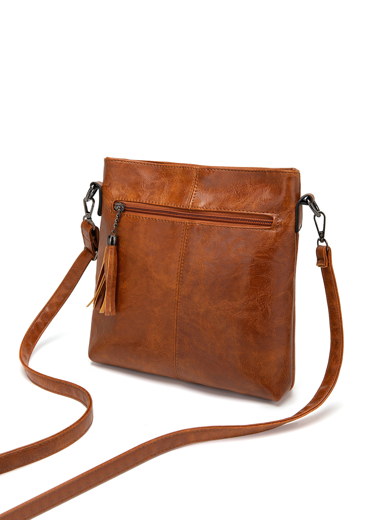 Fashionable Soft Leather Women's Tote Vintage Casual Portablelarge Capacity Crossbody Bag Fashionshopper Handbag Withtassels