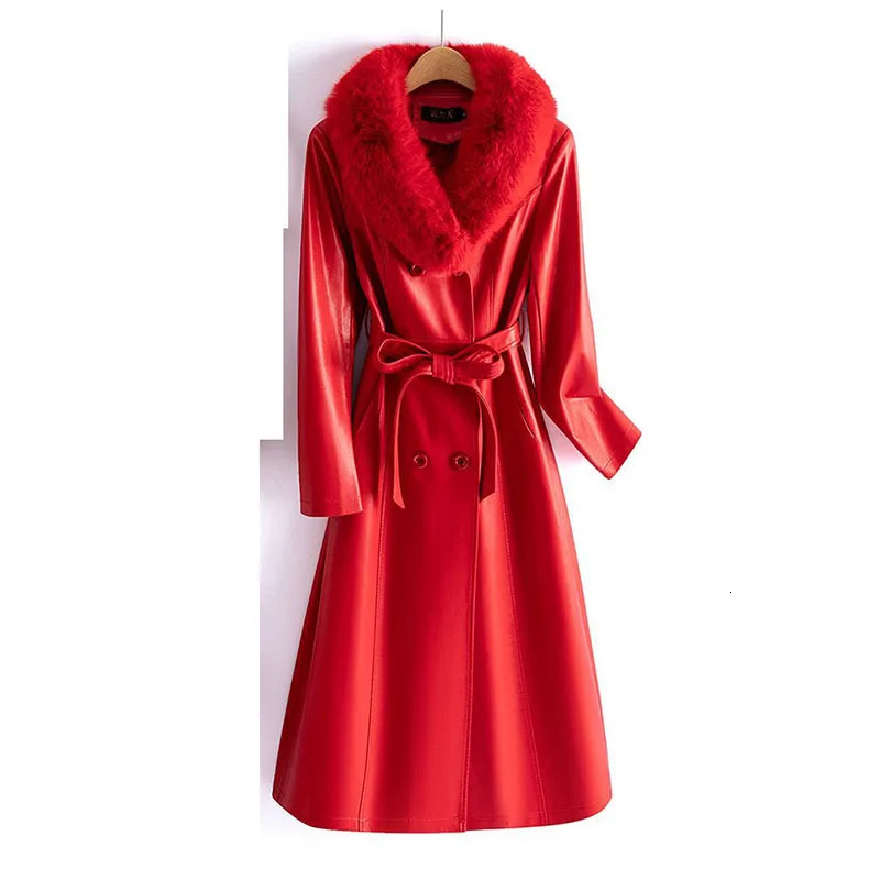 Real Leather Womens MidLength Thick Women 2024 Winter Sheepskin Temperament Fashion Coat H178 250103
