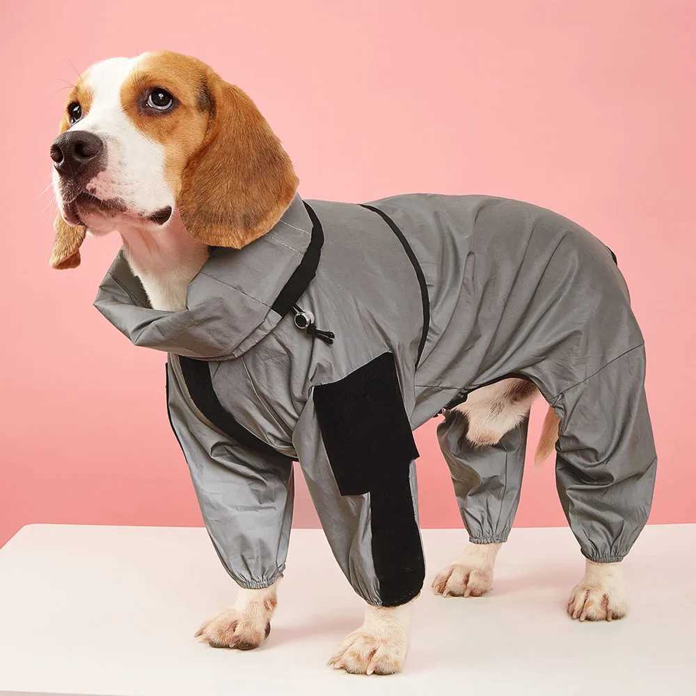 Reflective Dog Raincoat Dog Waterproof Jumpsuit Sunscreen Coat Jacket for Puppy Large Dogs Outdoor Clothes Pet Cat Dog ProductsXJ250121