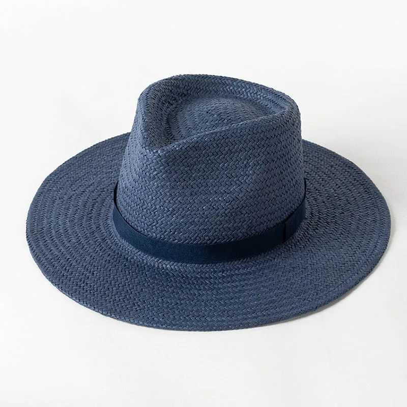 New regular band Panama straw hat used for warm summer beach hat wide Brim sun hat funeral church derby Fe hat UPF50+ X250109