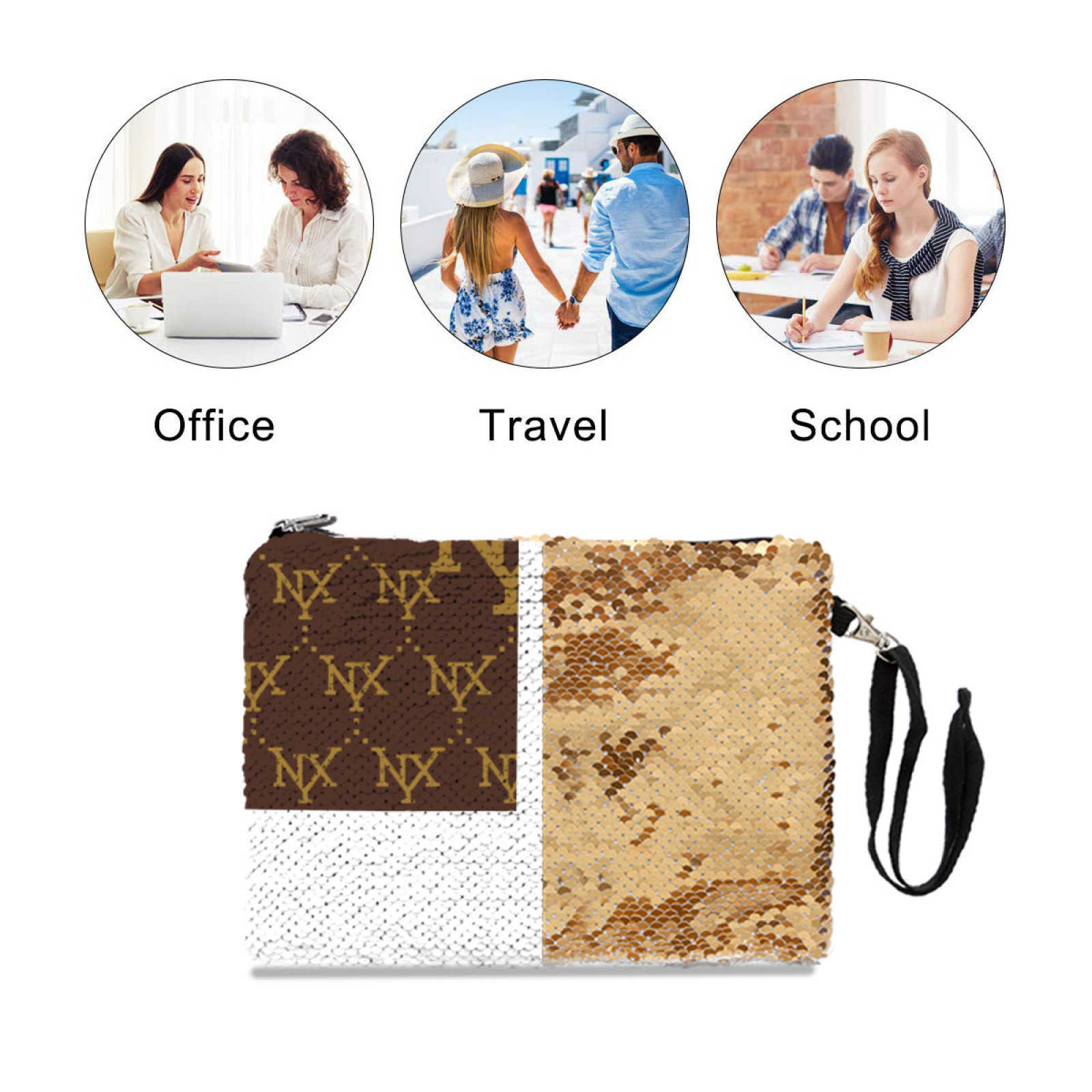 NXY Sequin Makeup Bag Ladies Travel Storage Bag Retro Women's Cosmetic Bags Design Girls Pencil Case Makeup Bag Handbags