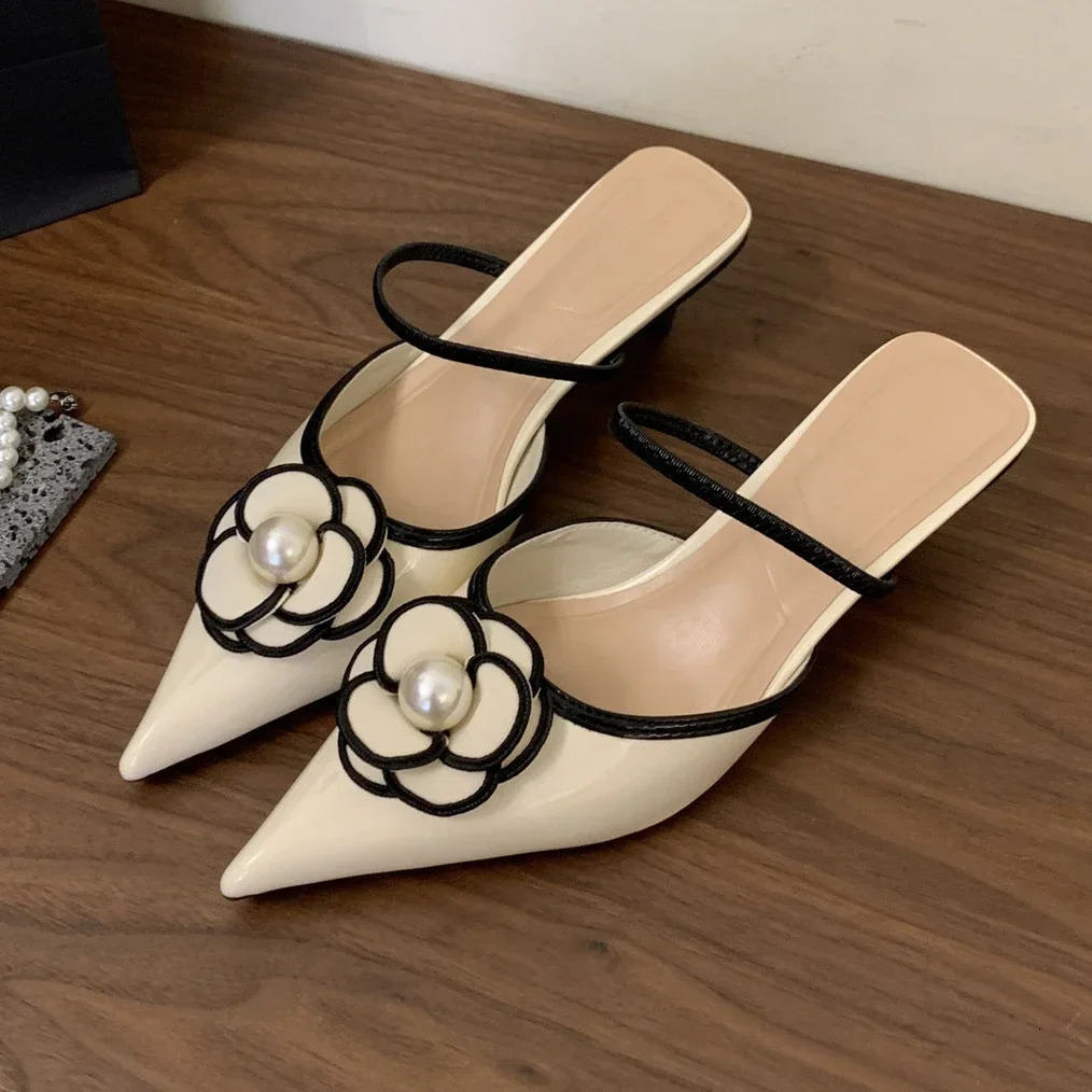 wer Designer Women Pointed Toe Sgback Sandals Female New Summer Fashion Low Heeled ral Mule Slippers Woman Pump 250109