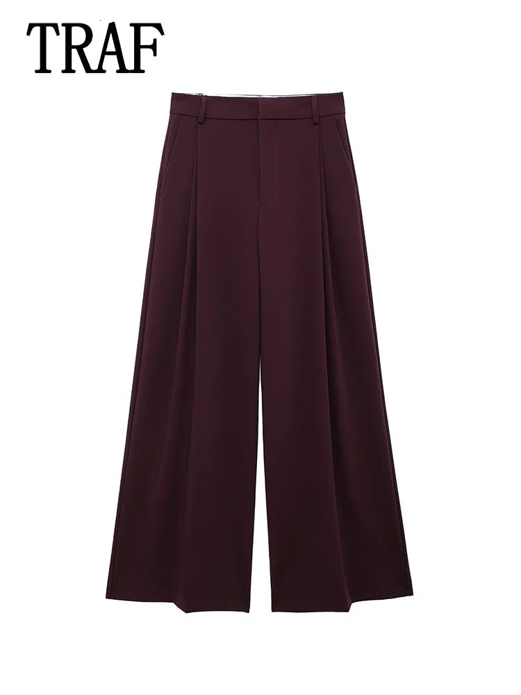 TRAF Office Straight Pants Sets For Women 2 Pieces Fashion Vest Top Womens Suit Casual Two Piece Set Outfit 250106