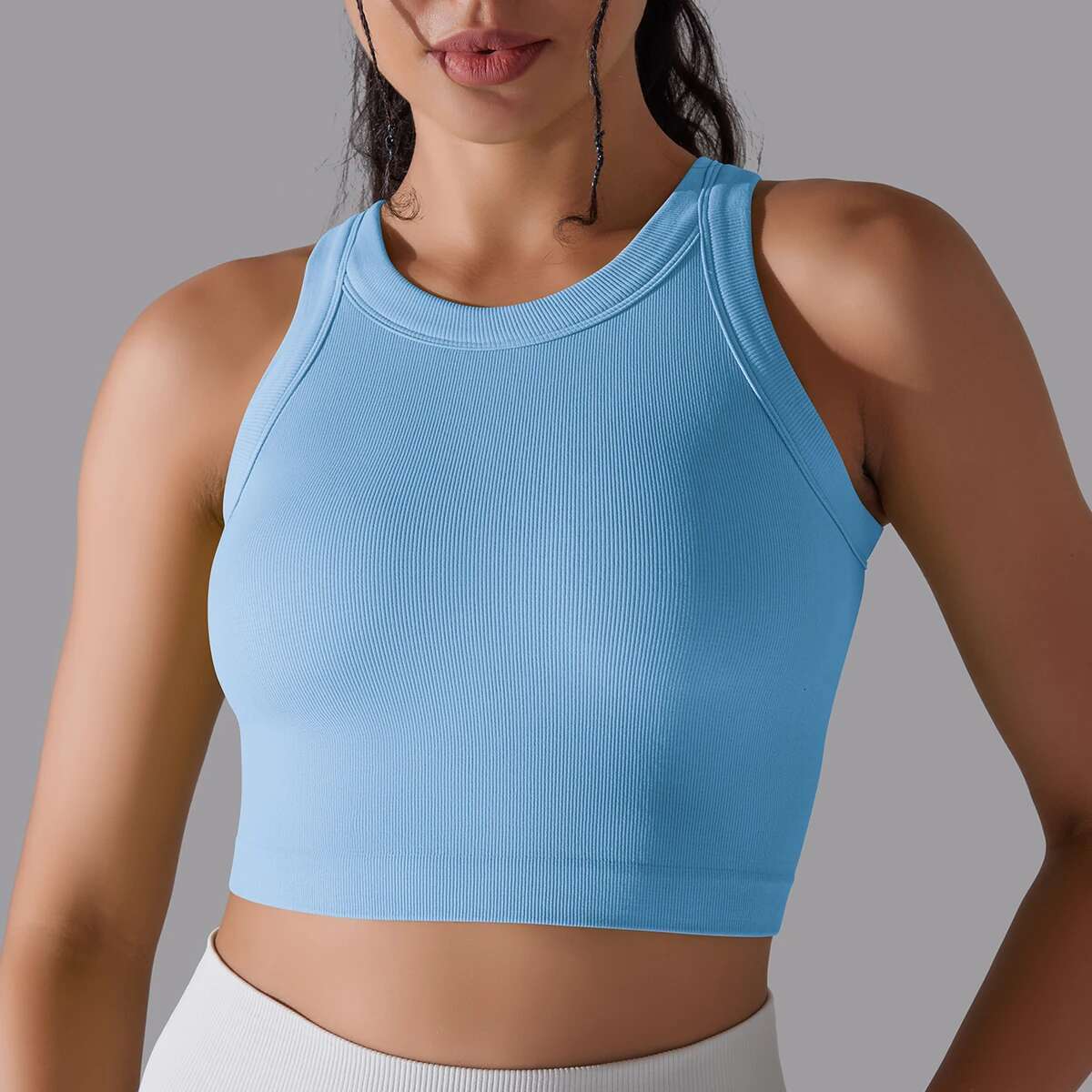 2 Tier Women Sexy Yoga Bra High Support Impact Sports Underwear Running Quick Drytank Top Fiess Gym Padded Bralette
