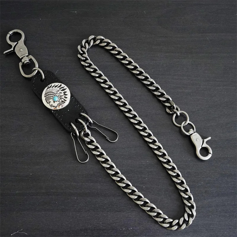 Mens Motorcyle KeyChain Jean Biker Wallet Belts Chain Skull Charm Gothic Rock Skull Pants Trousers Waist Key Mens BL49 250107
