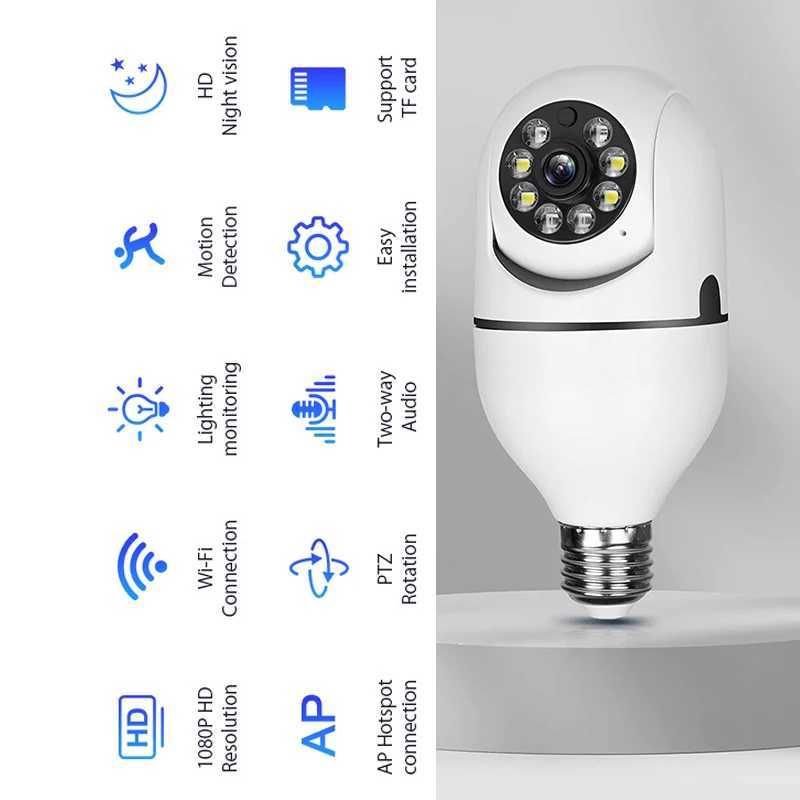 Smart Home 2.4G E27 Light Bulb Wifi Surveillance Camera HD Night Vision Video Surveillance Supports Bidirectional Audio Mobility X250110