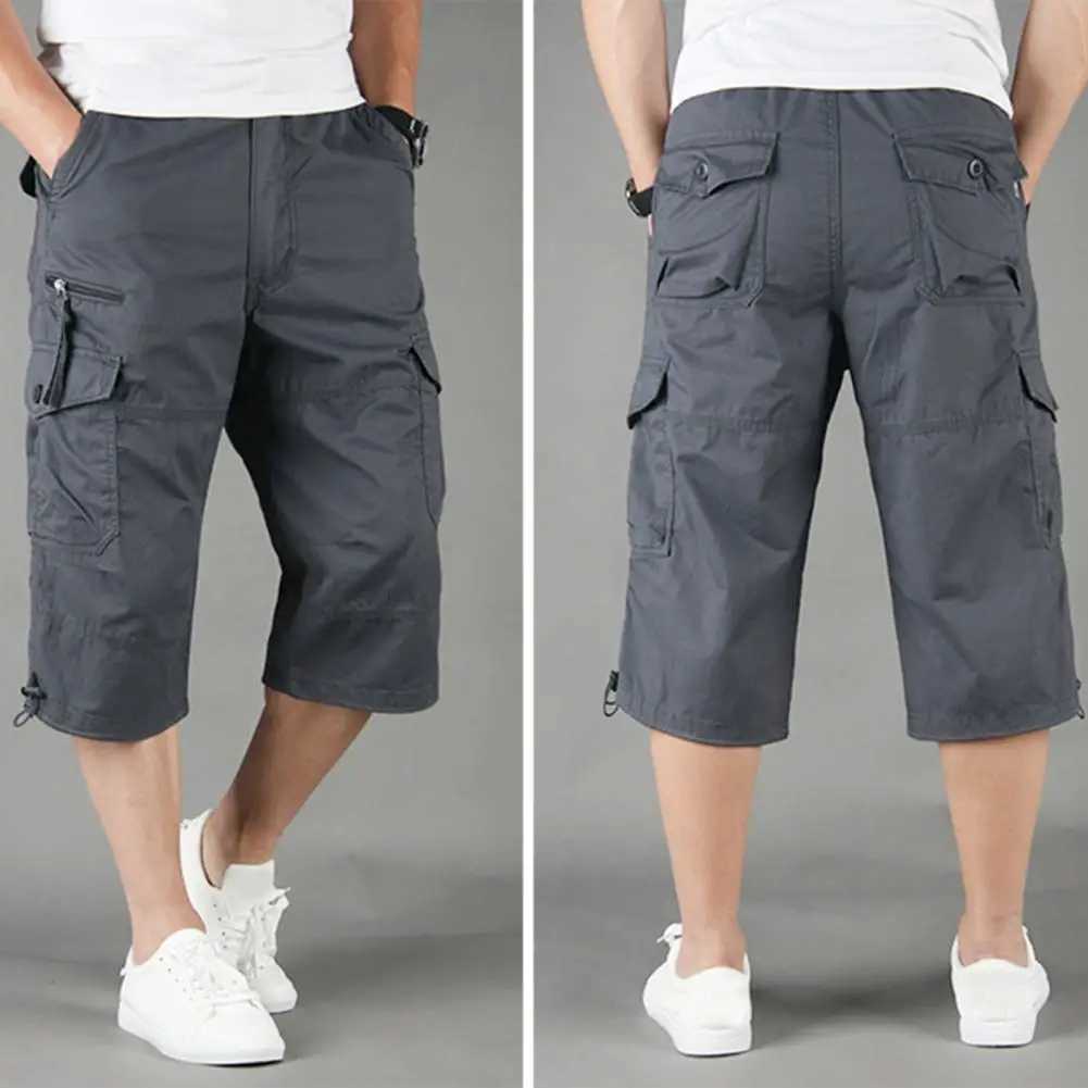 High Quality Long cargo shorts mens summer casual cotton multi pocket hot air cutting mens camouflage shorts 5XL T250110