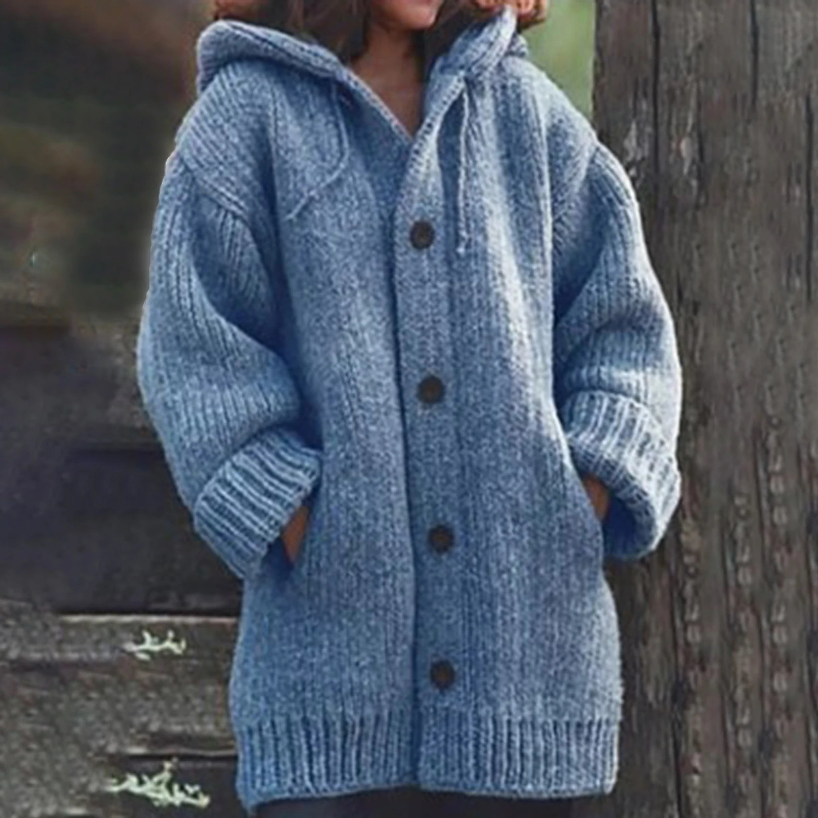5xl Warm Autumn Winter Sweater Long Sleeve Cardigans Vintage Knitted Sweaters for Women Mid Length Coat Streetwear 250106