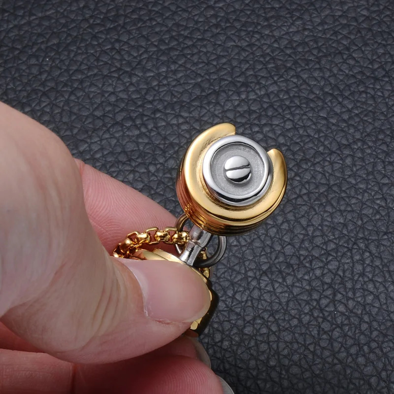 Hip Pop Fashion Dumbbell Pendant Necklace High Quality No Fading Stainless Steel Rapper Charm Jewelry Gift For Men Women 250109