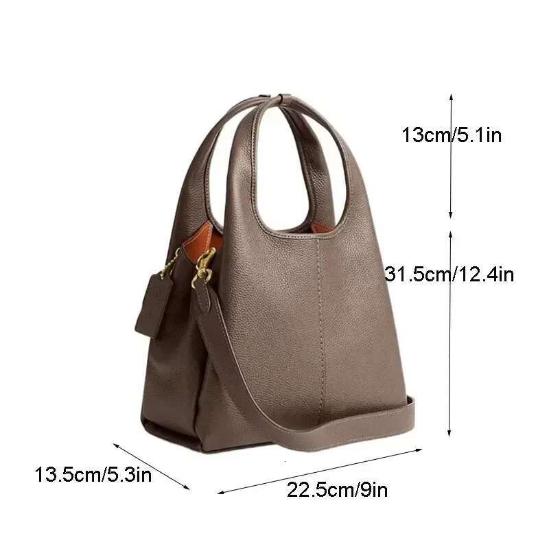 New Fashion Real Leather Shoulder Women's Bag Casual Retro Tote