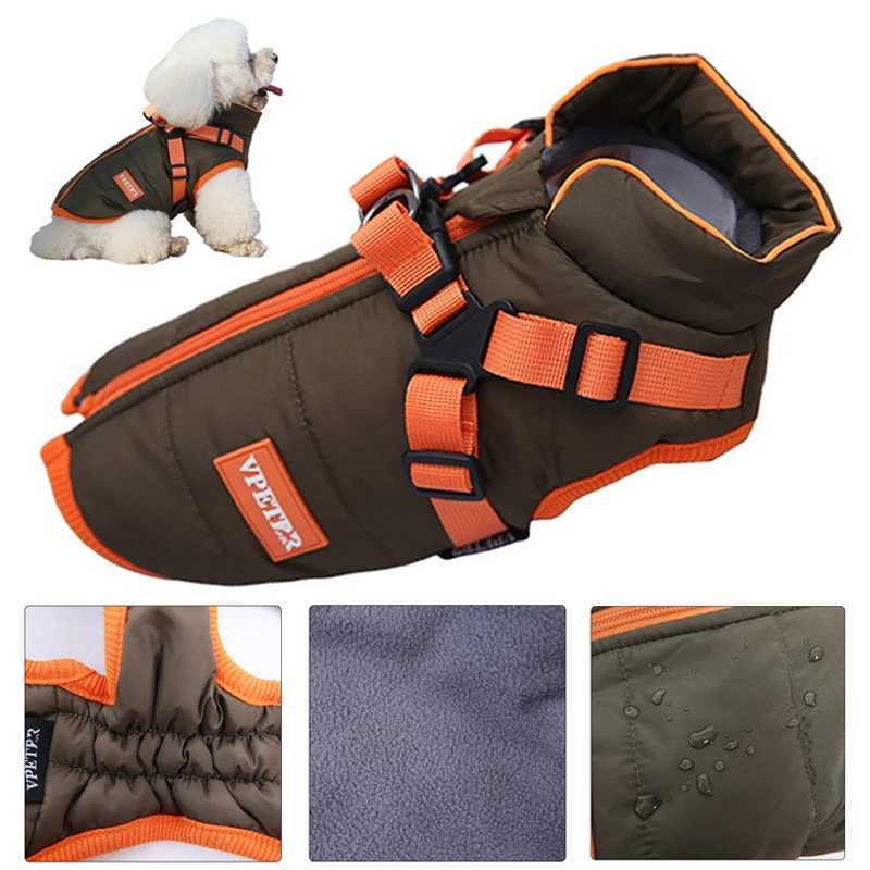 Puppy Jacket Waterproof Pet Clothes for Small Dogs with Harness Winter Warm Chihuahua Vest Yorkie Coat French Bulldog CostumeXJ250109