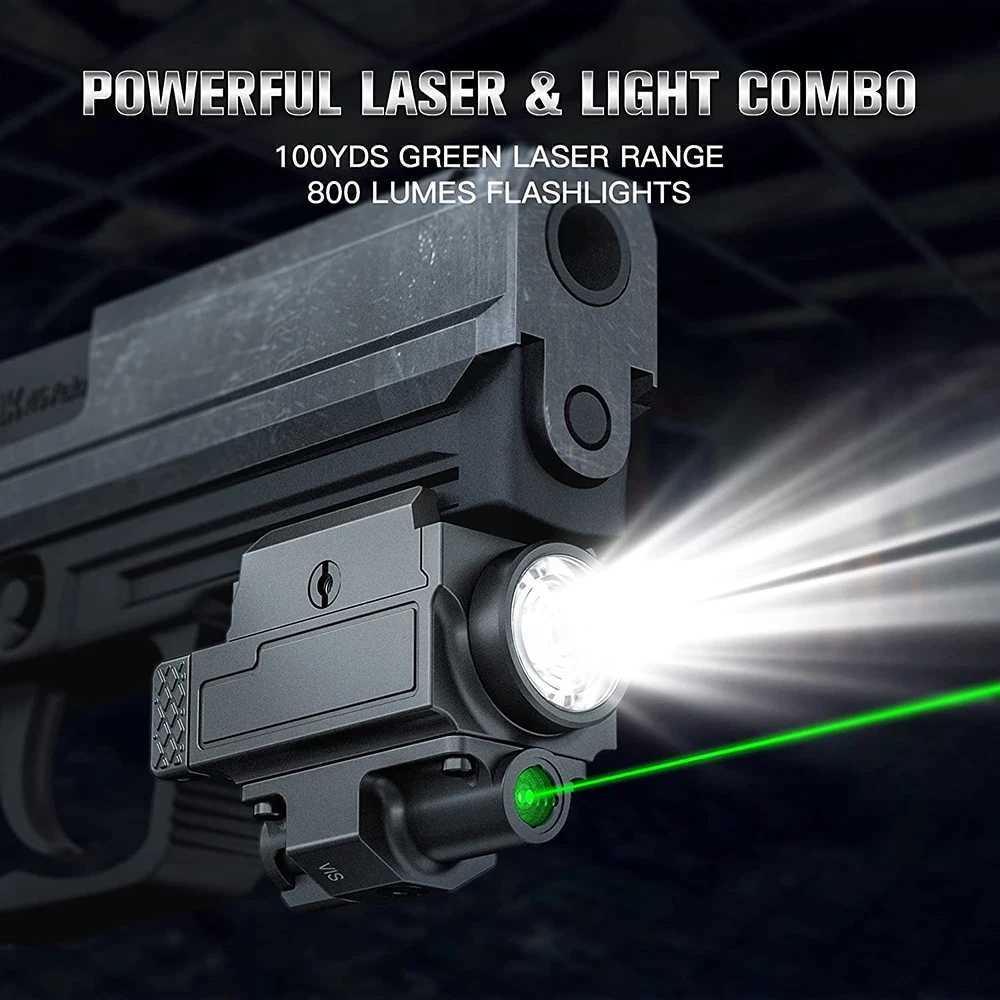 800 lumens weapon gun light red green laser sight pistol red green dot sight combination rechargeable flashlight M250409