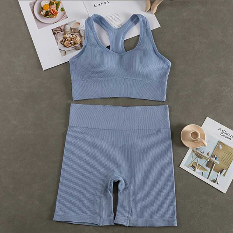 Seamless Sports Bras Set And Pants Panties For Women Female Sexy Underwear Yoga Fitness Bralette Vest Briefs 2Pcs Crop TopXJ250109