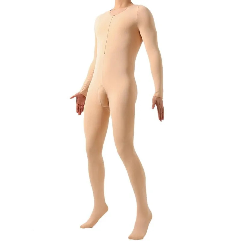 320g Men Thickened Add Plush Thermal Onesie Underwear Side Open Cock Pouch Bodysuit Winter Warm Wear Jumpsuit Pajamas Plus Size 250102