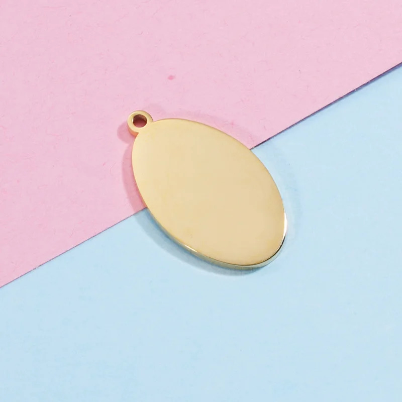 20Pcs 23514mm Oval Blank Charms Mirror Polish Stainless Steel For DIY Making Necklace Keychain Earrings Jewelry 250109