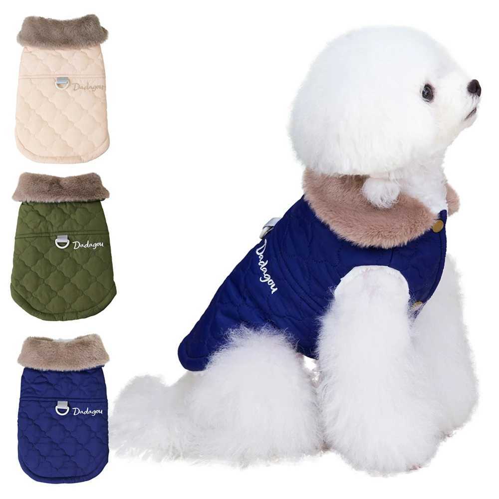 Winter Pet Coat Dog Jacket Big Fur Collar Soft Pet Vest with D-Ring for Small Dogs Puppy Warm Fleece Pet Vest Chihuahua CoatsXJ250109