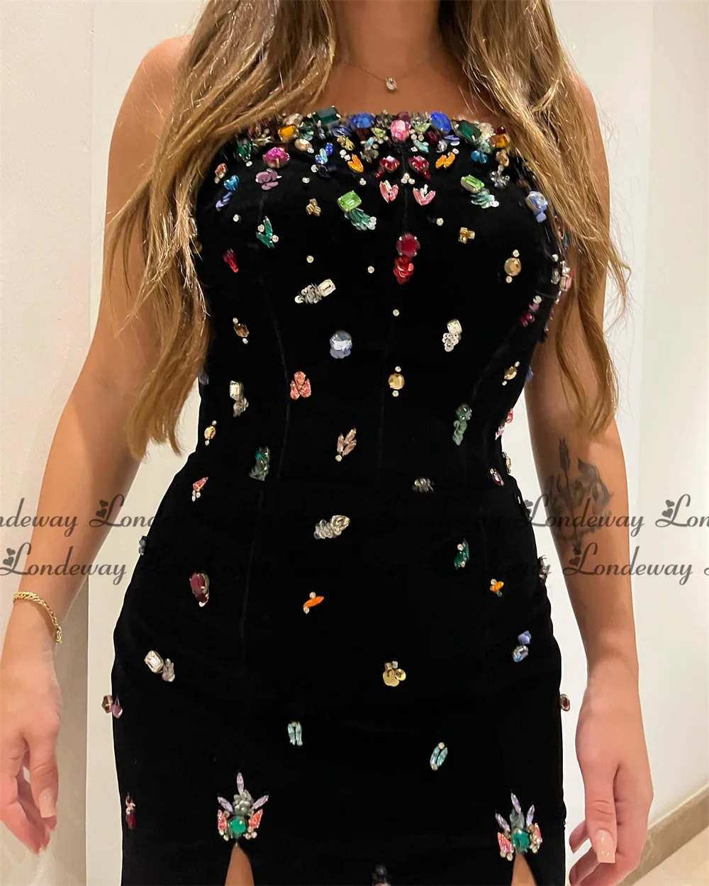 Londeway Sparkly Rhinestones Prom Dress with Slit Gala Saudi Arabric Vestidos De Noche Fiesta Bespoke Party Gown Customized 250106