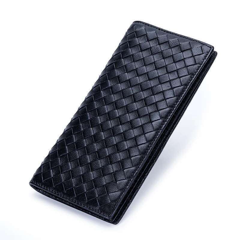Genuine Leather Men Classical Long Slim Thin Clutch Business Wallets Women Sheepskin Card Holder Phone Bag Billfolds