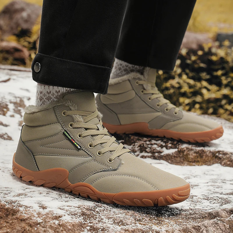 Winter Boots for Men Snow BareFoot Outdoor Non-slip Warm Fur Casual Sneakers Plus Size Lightweight Ankle Boots Hiking Shoes 250106