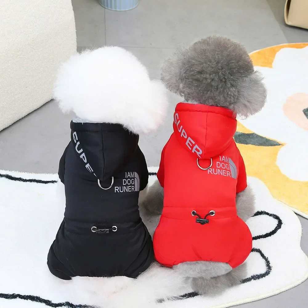 Small Dog Coat Waterproof Puppy Down Jacket Padded Coat with Hooded Reflective Winter Snowproof 4 Legs Pet Clothes for Dogs CatsXJ250109