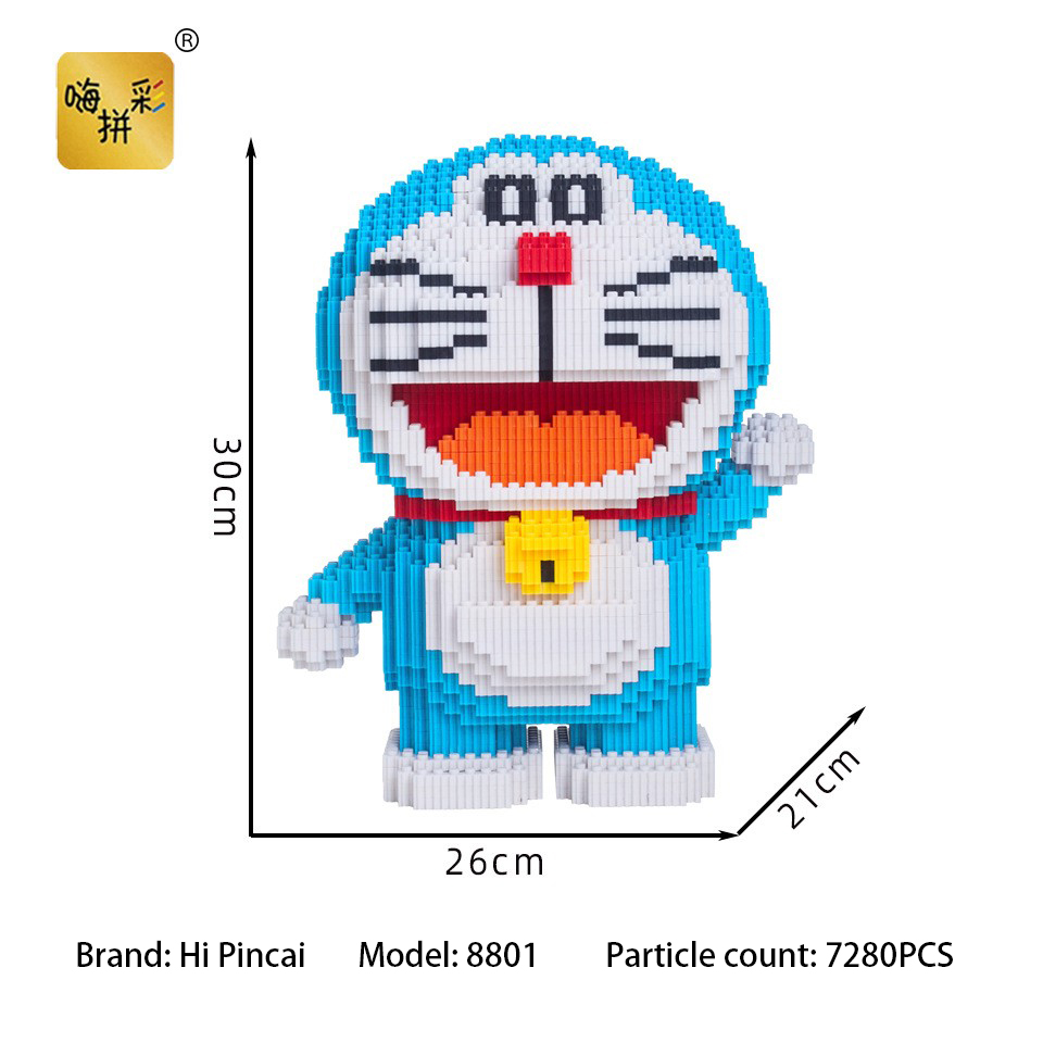 30cm high Hi Caipin genuine licensed doraemon net red with the same model educational adult toys particles building blocks