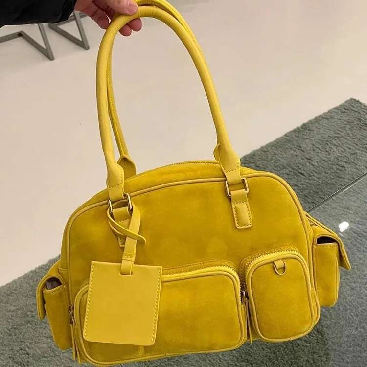 New Girl Style Frosted Suede Multi Pocket Shoulder Armpit Bag