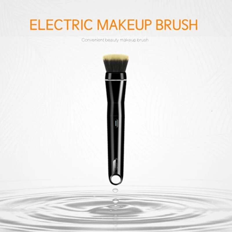 Portable Electric Makeup 360 Rotating Cosmetic Powder Brushes USB Rechargeable with 2 Brush Heads E0BD