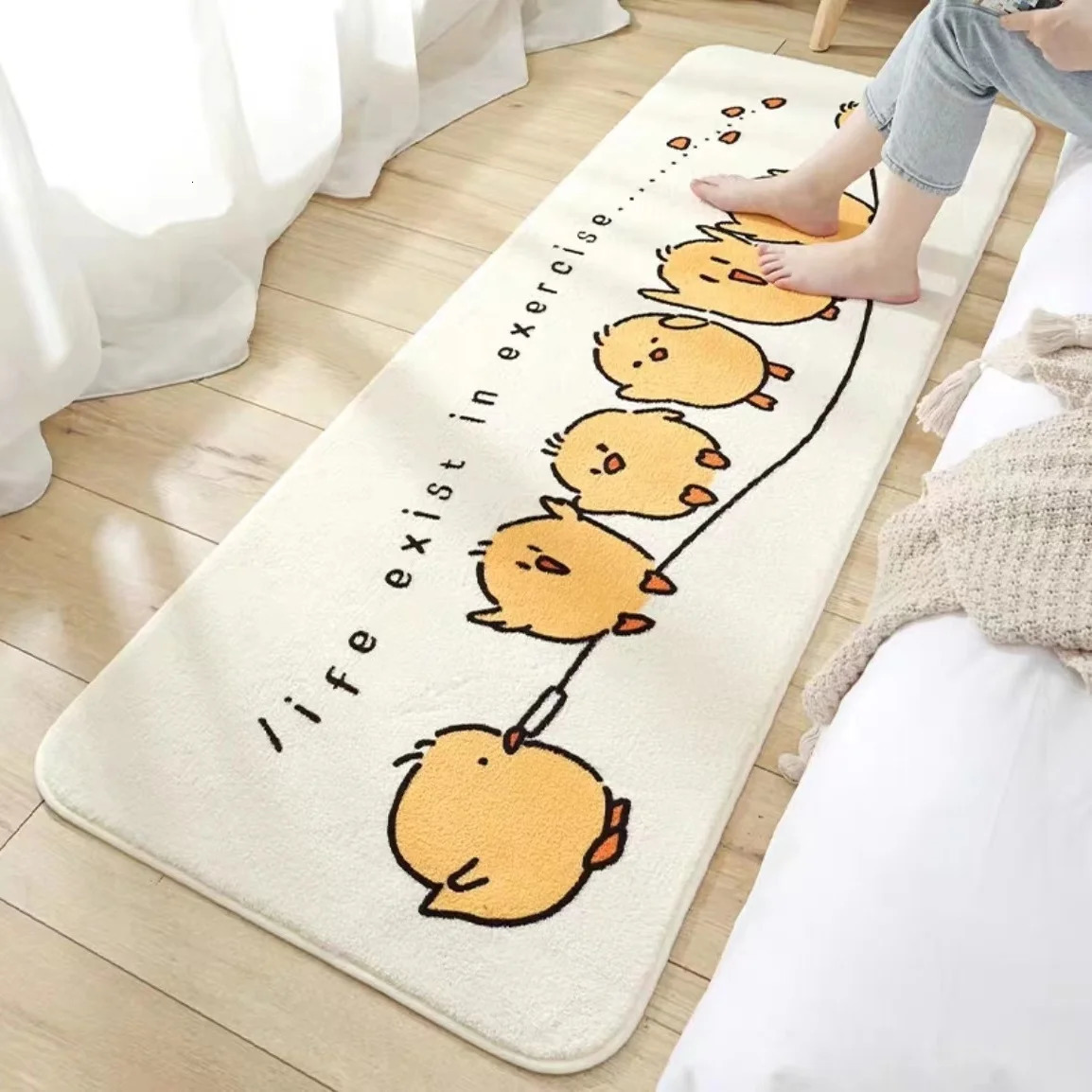 Valentines Day Bedside Long Carpet Cartoon Fluffy Rug for Bath Non-slip Living Room Floor Mat Entrance Doormat Rugs 110 H260226