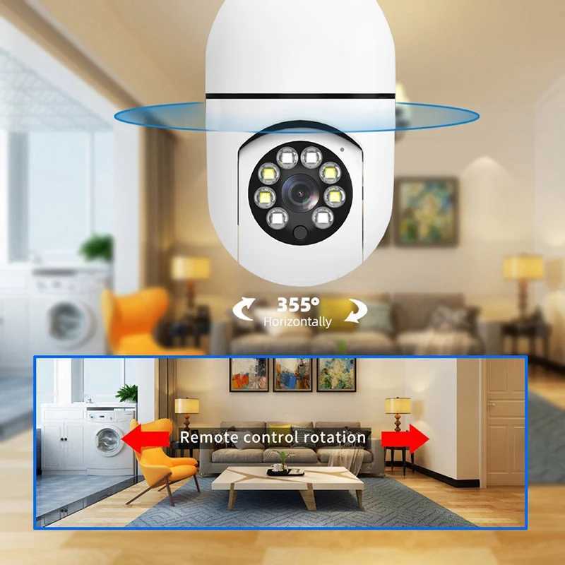 Light bulb 3MP WiFi monitoring camera automatic human tracking 4X digital zoom full-color night vision indoor safety monitor X250110
