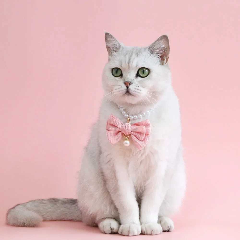 Dog Pearls Necklace Jewelry for Small Dog Puppy Cat Wedding Collar Chihuahua Yorkie Girl Pet Clothes Costume Outfits AccessoriesXJ250109