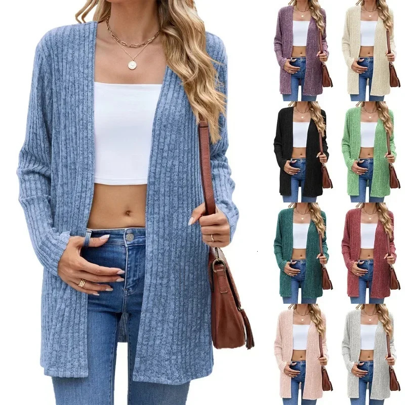 Harajuku Women Basic Jacket Cardigans Autumn Casual Thin Coat Ropa Mujer Fashion Streetwear Cardigan Woman Clothing Outerwear 250106