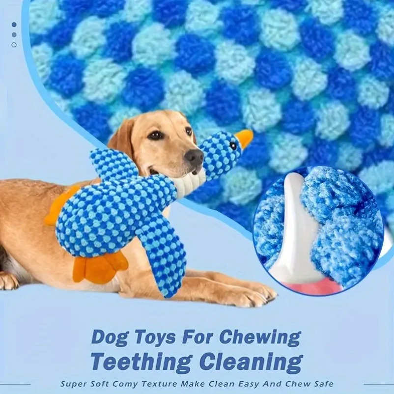 Squeaky Plush Dog Toy Pet Chew Toys for Small Medium Large Dogs Goose Shape Teeth Cleaning Dog Puppy Sounding Toy Pet Supplies