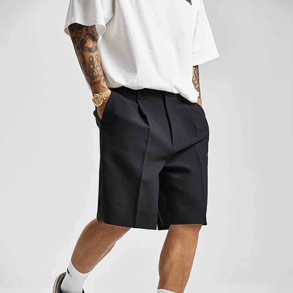 High Quality Mens straight summer fashion solid casual loose trend mens Korean style short sleeved long sleeved tactile streetwear T250110