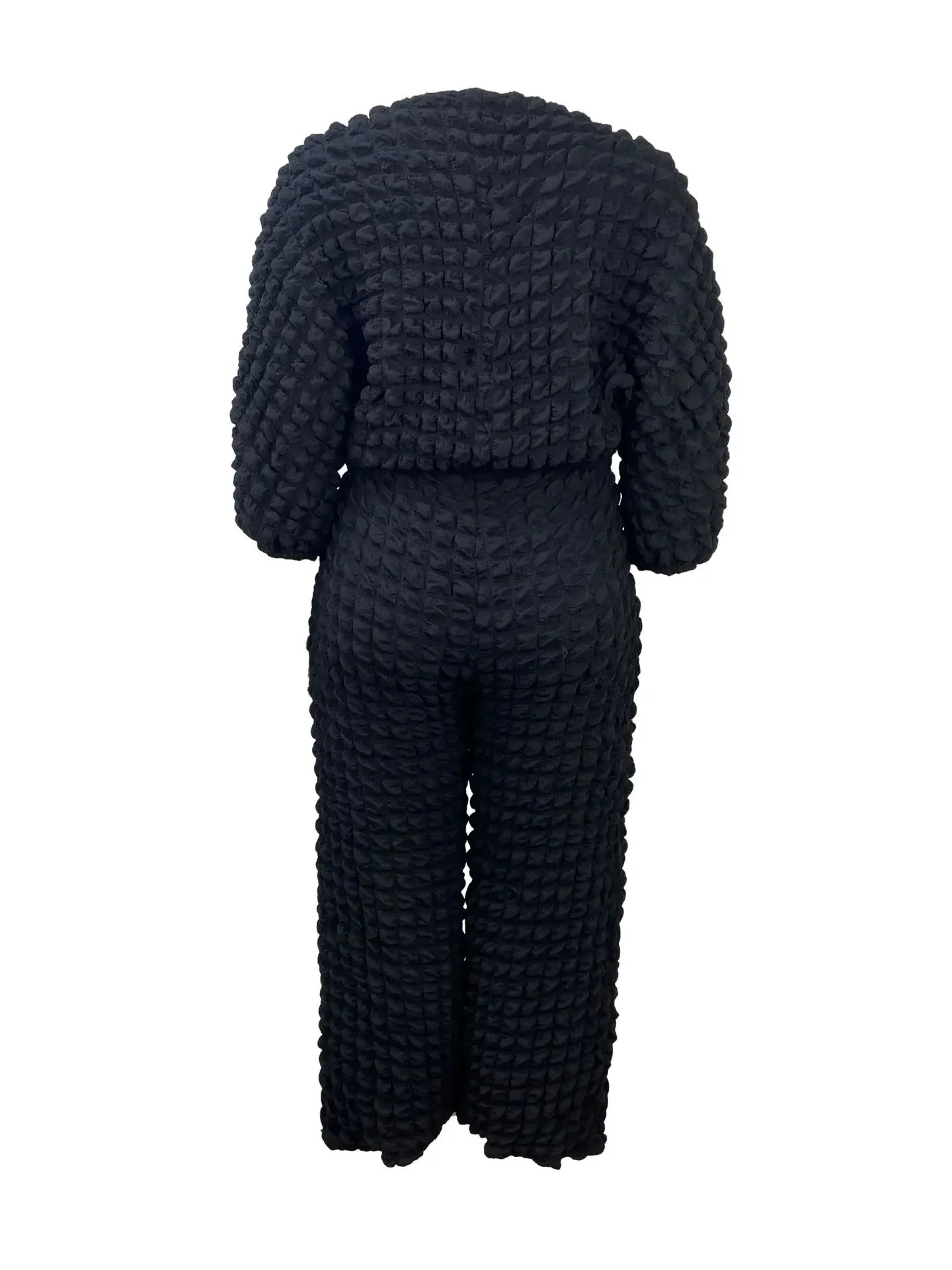 CMYAYA Plus Size Womens Set Fashion Full Sleeve Tshirt Top Wide Leg Pants Matching Two 2 Piece Outfit Tracksuit Fall 250106