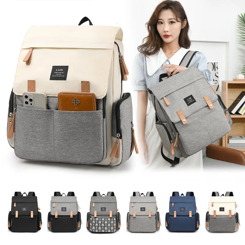 LAND Mommy Diaper Bags Landuo Mother Large Capacity Travel Nappy Backpacks with changing mat Convenient Baby Nursing Bags 250106