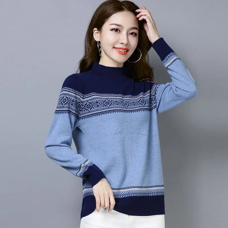 Autumn Women Knitted Sweater Pullover Cashmere Turtleneck Long Sleeve Casual Female Jumper Pull Femme P216 250108