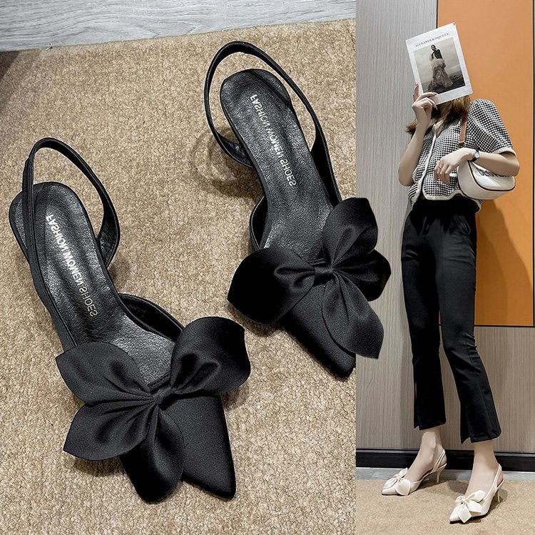 Women Sandals Fashion High Heel Pointed Toe Casual Versatile hot Triple Black Beige Green Orange Free shipping