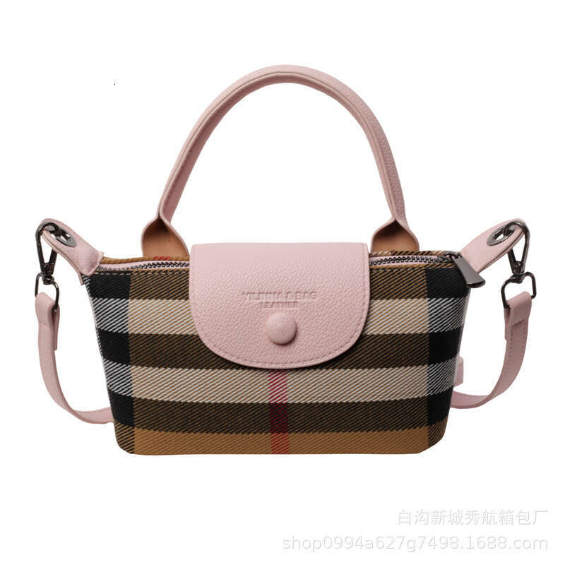 Women's Bags handbag European and American Fashion Women's New Check Pattern Dumpg Handheld Crossbody Bag