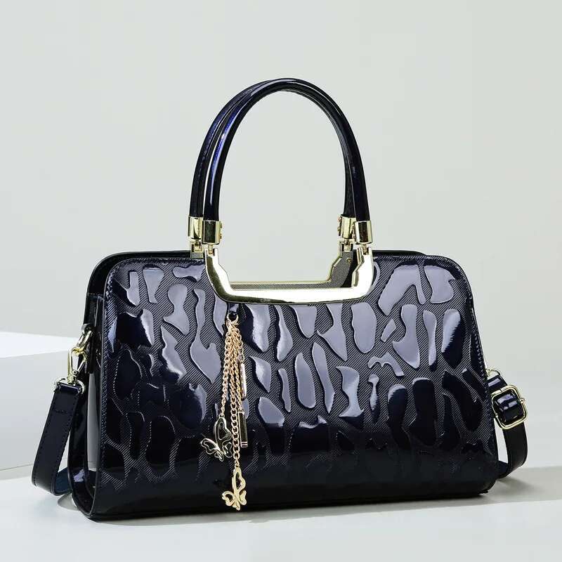 New Fashion Stone Pattern Women Handbags Designer Patent Leather Ladies Shoulder Bags Female Girl Brand Crossbody Bag