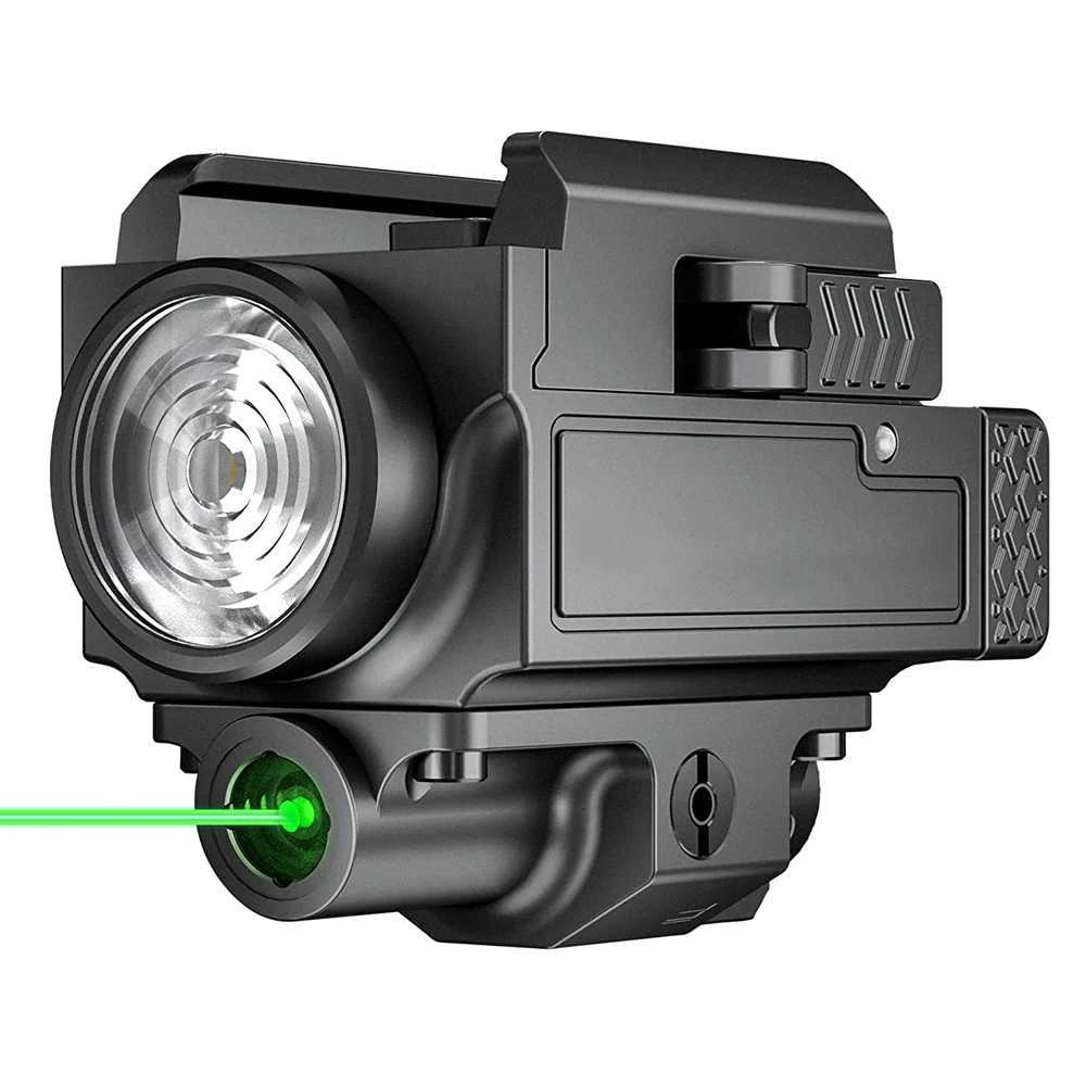 800 lumens weapon gun light red green laser sight pistol red green dot sight combination rechargeable flashlight M250409
