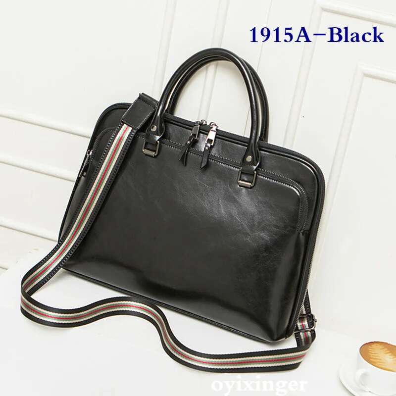 OYIER New Women Briefcase Genuine Leather Business Shoulder Bag Ladies Office Laptop Bags For 13" 14" Book Hp