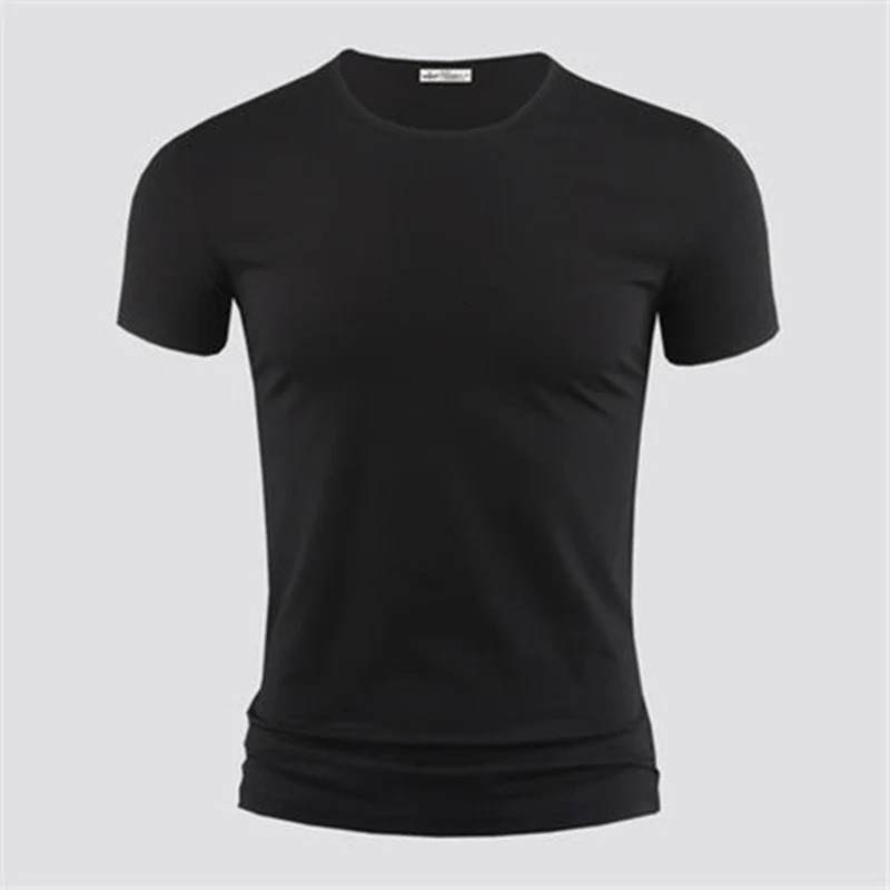 Mens T Shirt Pure Color V Collar Short Sleeved Tops Tees Men TShirt Black Tights Man TShirts Fitness For Male Clothes 250110
