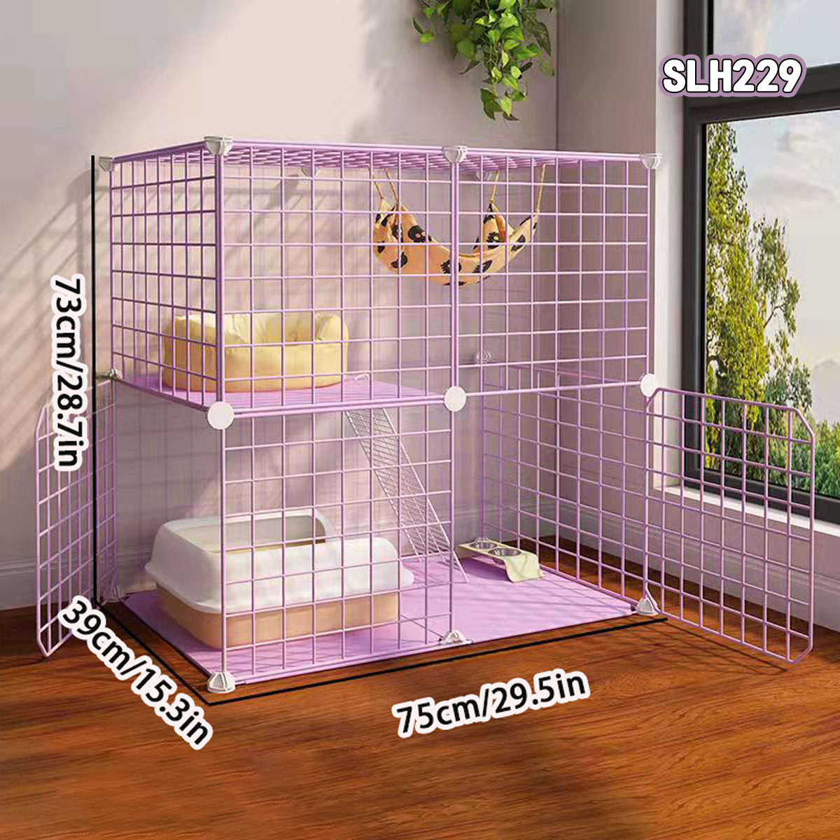 Spacious Triple Layer Cat Habitat for Domestic Cats - Safe & Sturdy Enclosed Playhouse