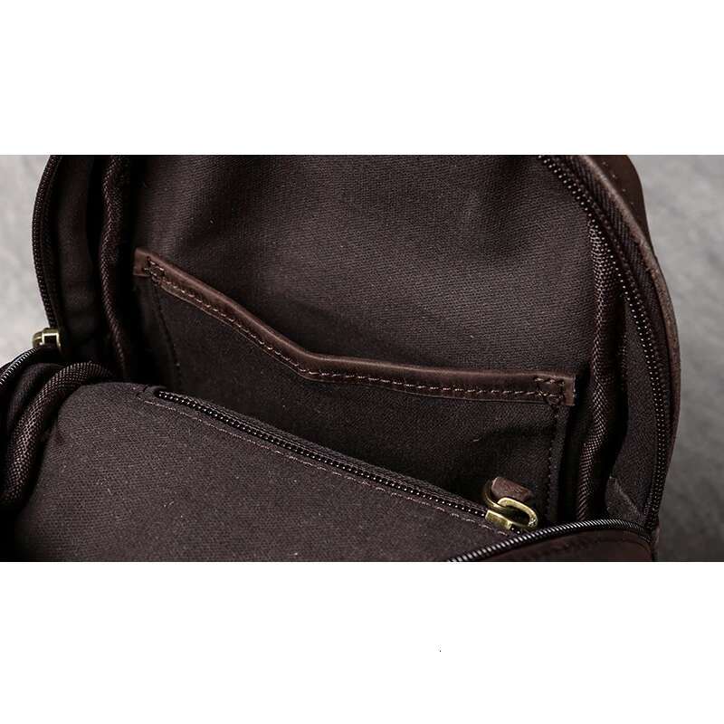 Handmade Genuine Leather Chest Sports Phone Retro Large Capacity Crossbody 7.9 Inch Mini Ipad Men's Bag Leathfocus