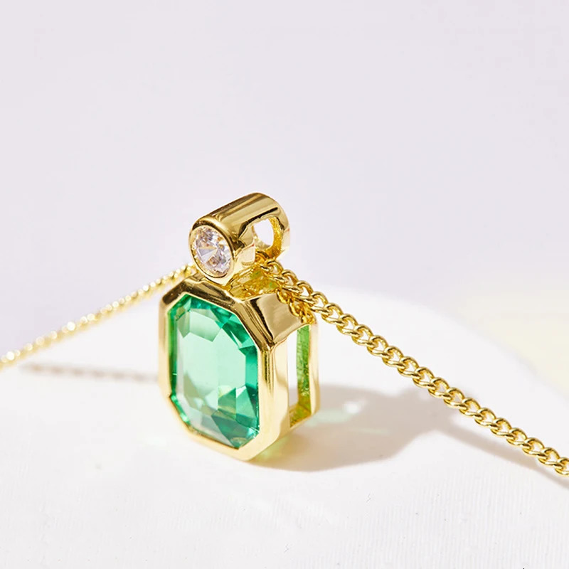 Luomansi Vintage 68MM Emerald Necklace S925 Sterling Silver Jewelry Wedding Anniversary Party Birthday Gift 250109